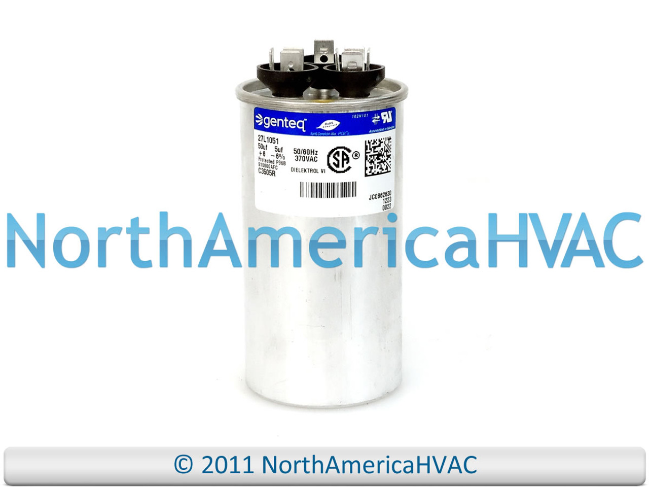 2 Pack - GE Genteq Capacitor Dual Run 50/5 uf MFD 370 Volt